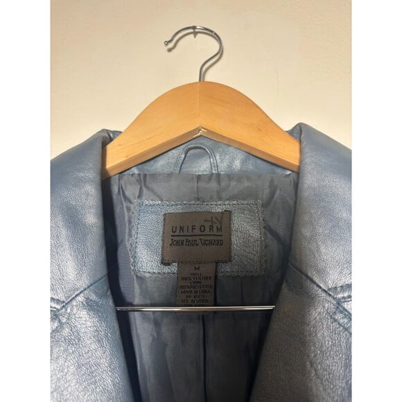 Uniform John Paul Richard Leather Jacket Blue Silver y2k Medium Lizzie Mcguire - Picture 5 of 5